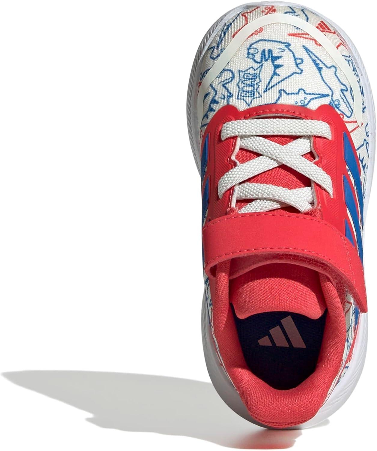 imageadidas Kids Run Falcon 5 Elastic Lace ampamp Strap ShoeOff WhiteBright RoyalSemi Lucid Red