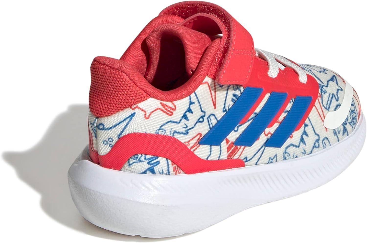 imageadidas Kids Run Falcon 5 Elastic Lace ampamp Strap ShoeOff WhiteBright RoyalSemi Lucid Red