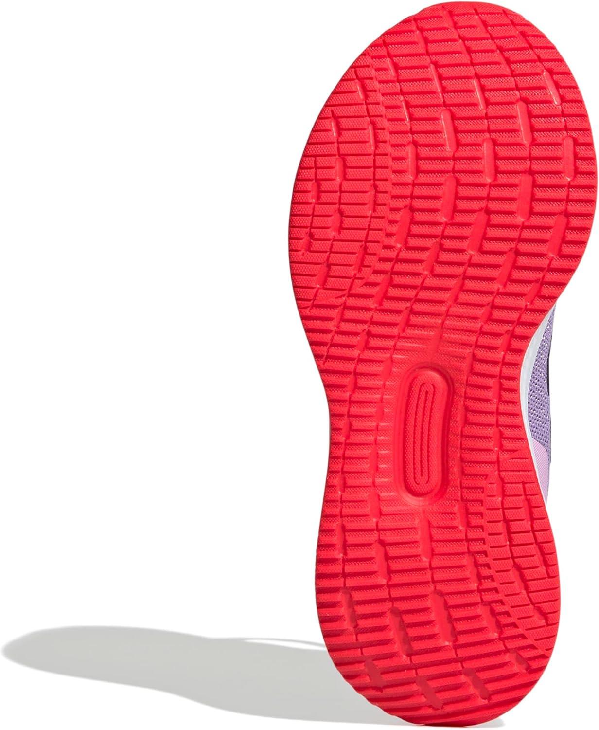 imageadidas Kids Run Falcon 5 Elastic Lace ampamp Strap ShoePowder PlumAurora PlumLucid Red