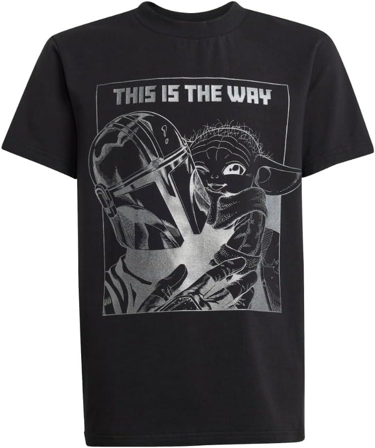 imageadidas Kids Star Wars Mandalorian Graphic TShirtBlackIron Metallic
