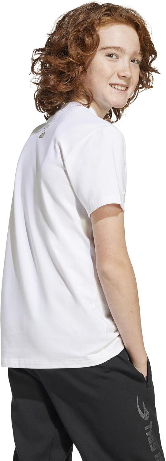 imageadidas Kids Star Wars Mandalorian Graphic TShirtWhiteCyber Metallic