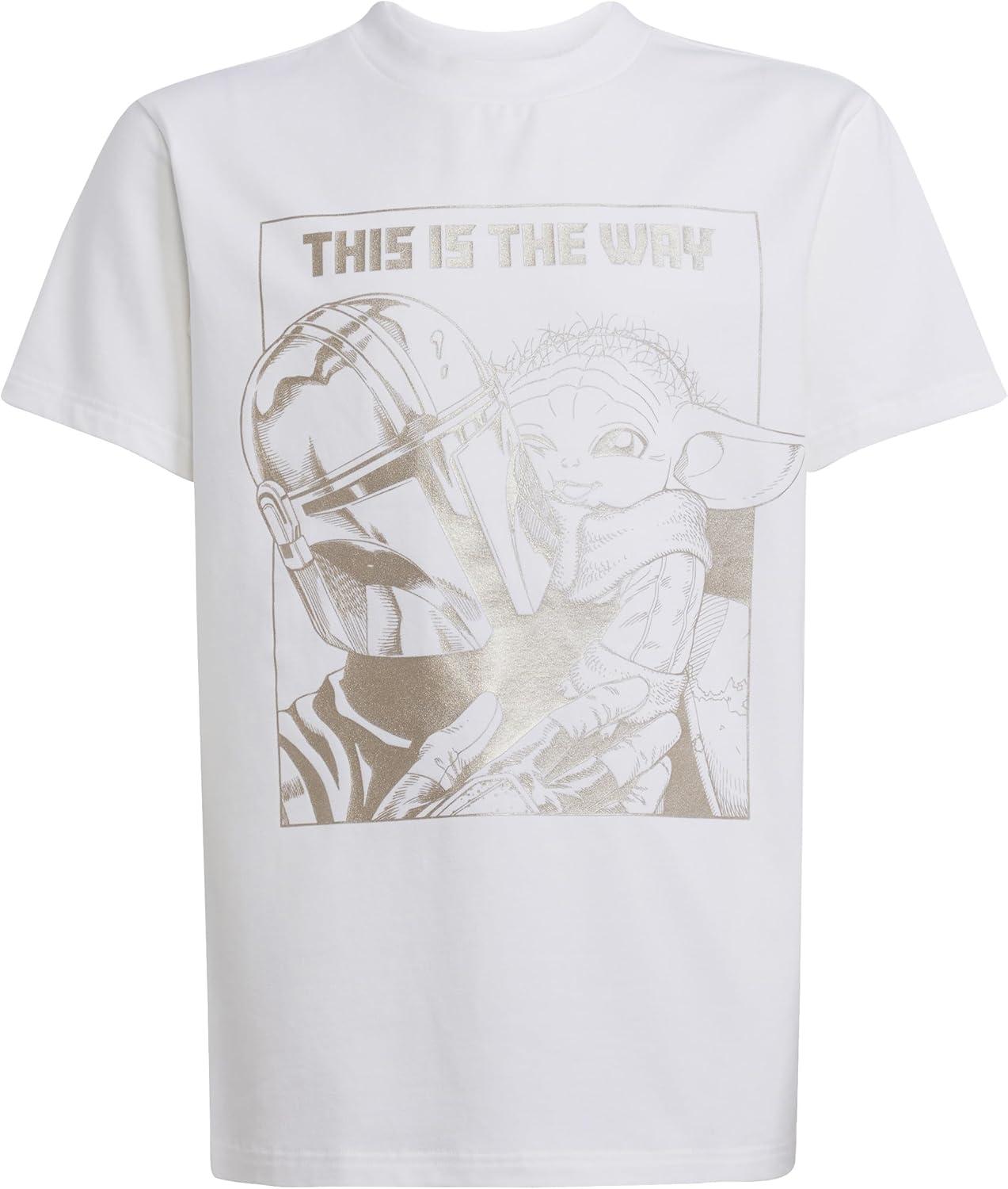 imageadidas Kids Star Wars Mandalorian Graphic TShirtWhiteCyber Metallic
