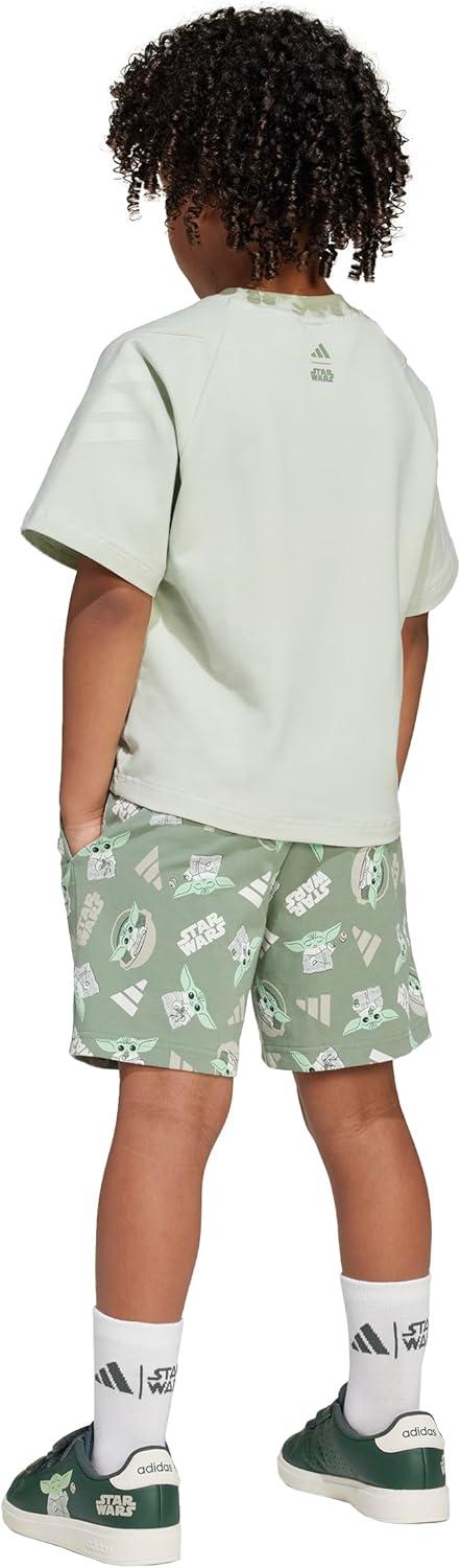 imageadidas Kids Star Wars Mandalorian TShirt SetLinen GreenCyber Metallic
