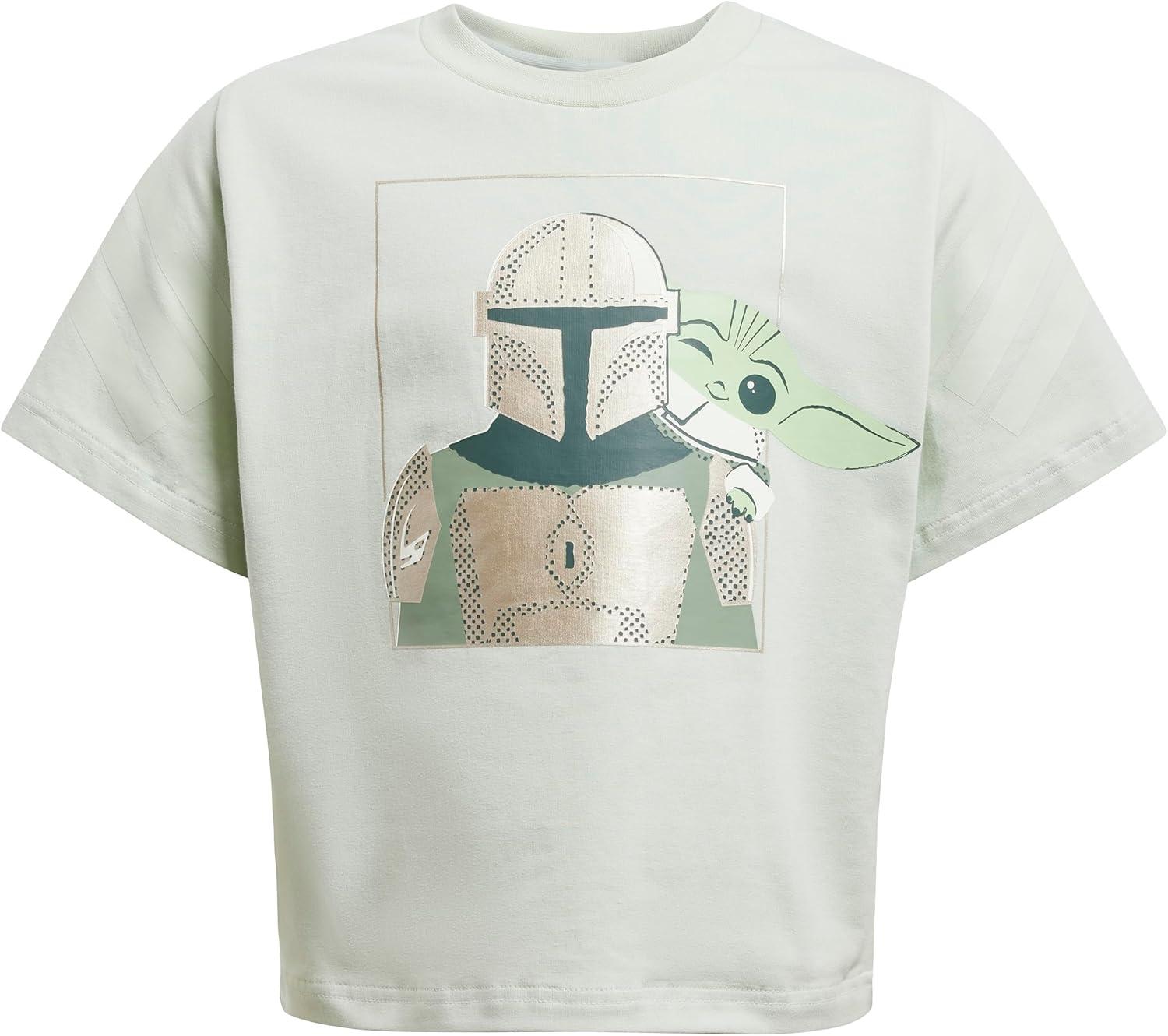 imageadidas Kids Star Wars Mandalorian TShirt SetLinen GreenCyber Metallic