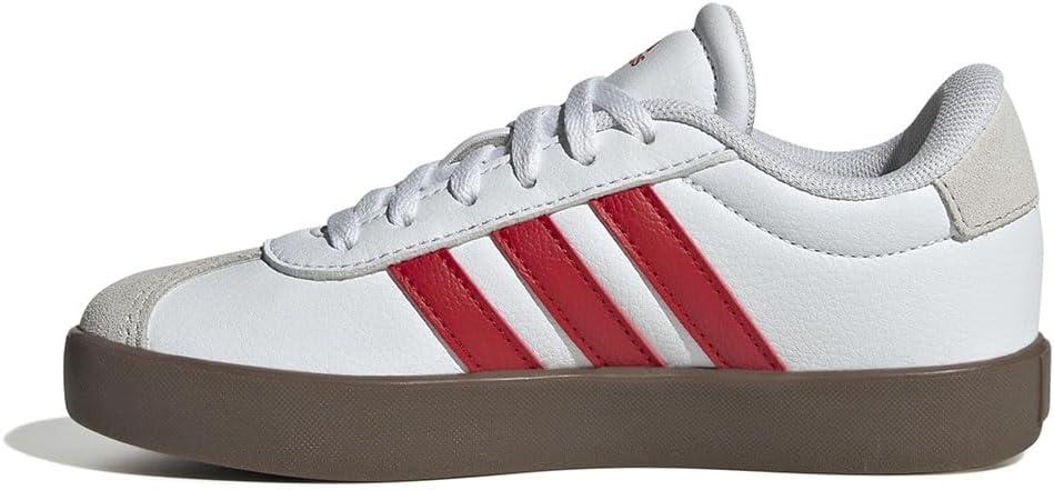 imageadidas Kids Vl Court 30 Skateboarding ShoesFtwr White Better Scarlet Grey One