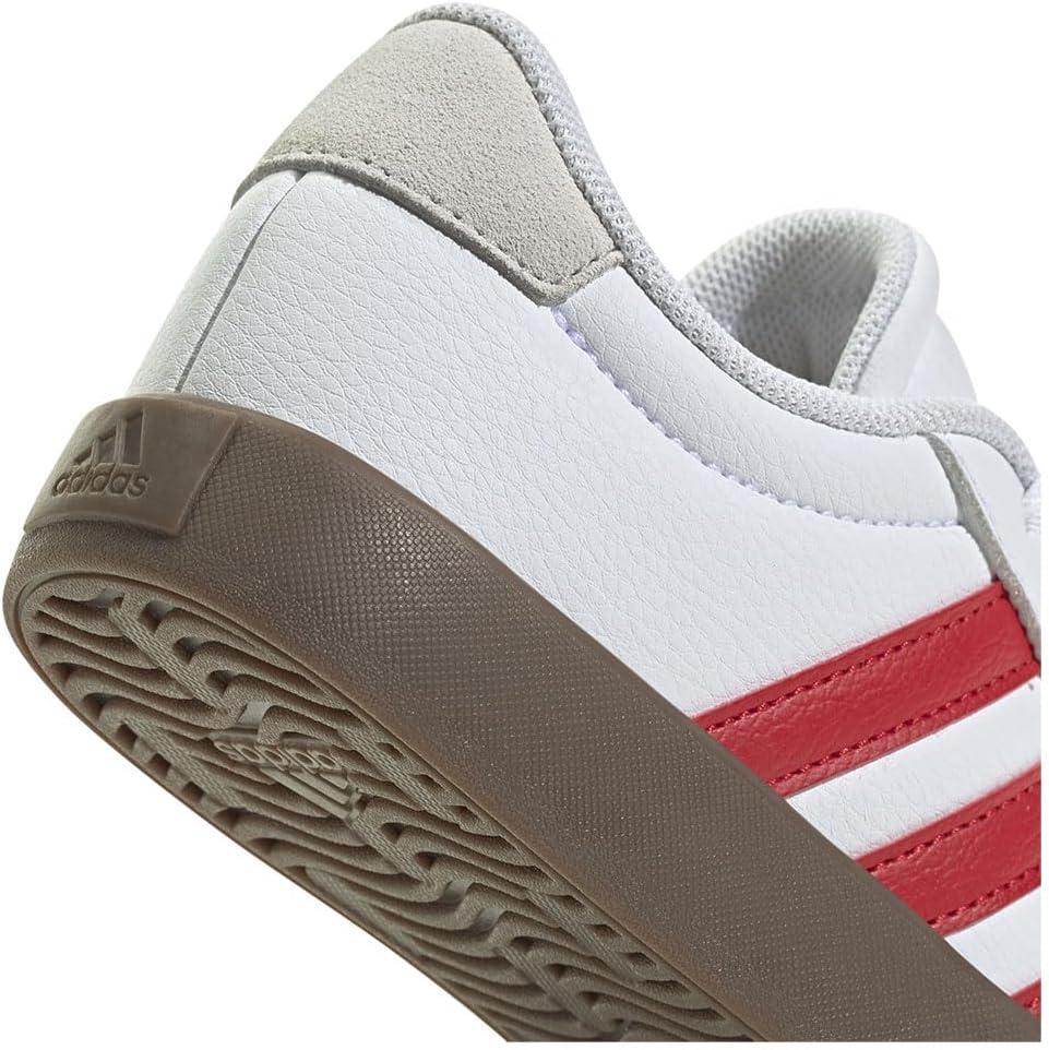 imageadidas Kids Vl Court 30 Skateboarding ShoesFtwr White Better Scarlet Grey One
