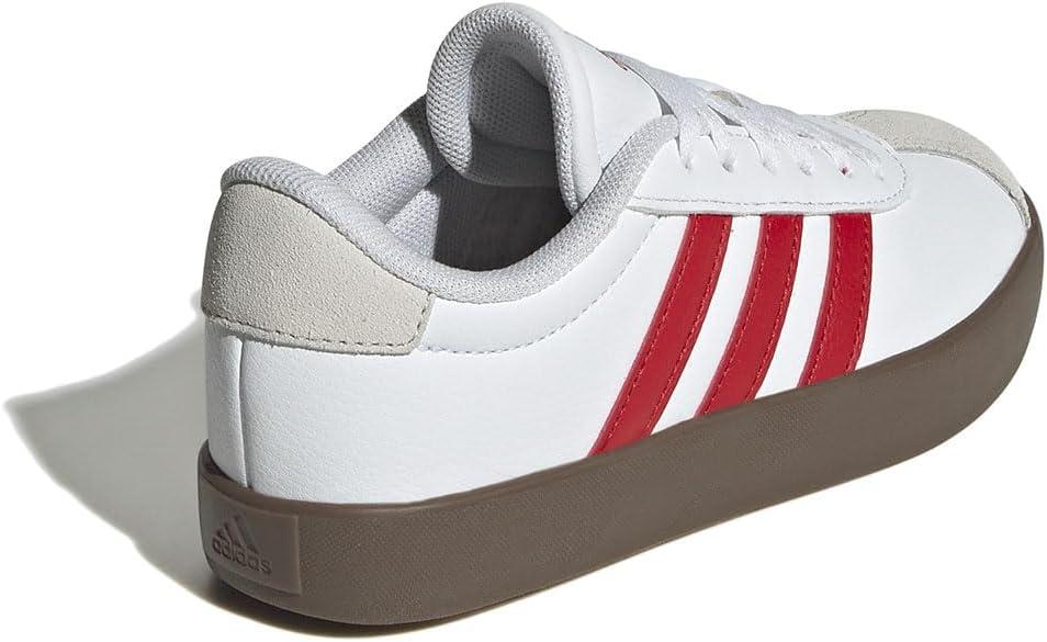 imageadidas Kids Vl Court 30 Skateboarding ShoesFtwr White Better Scarlet Grey One