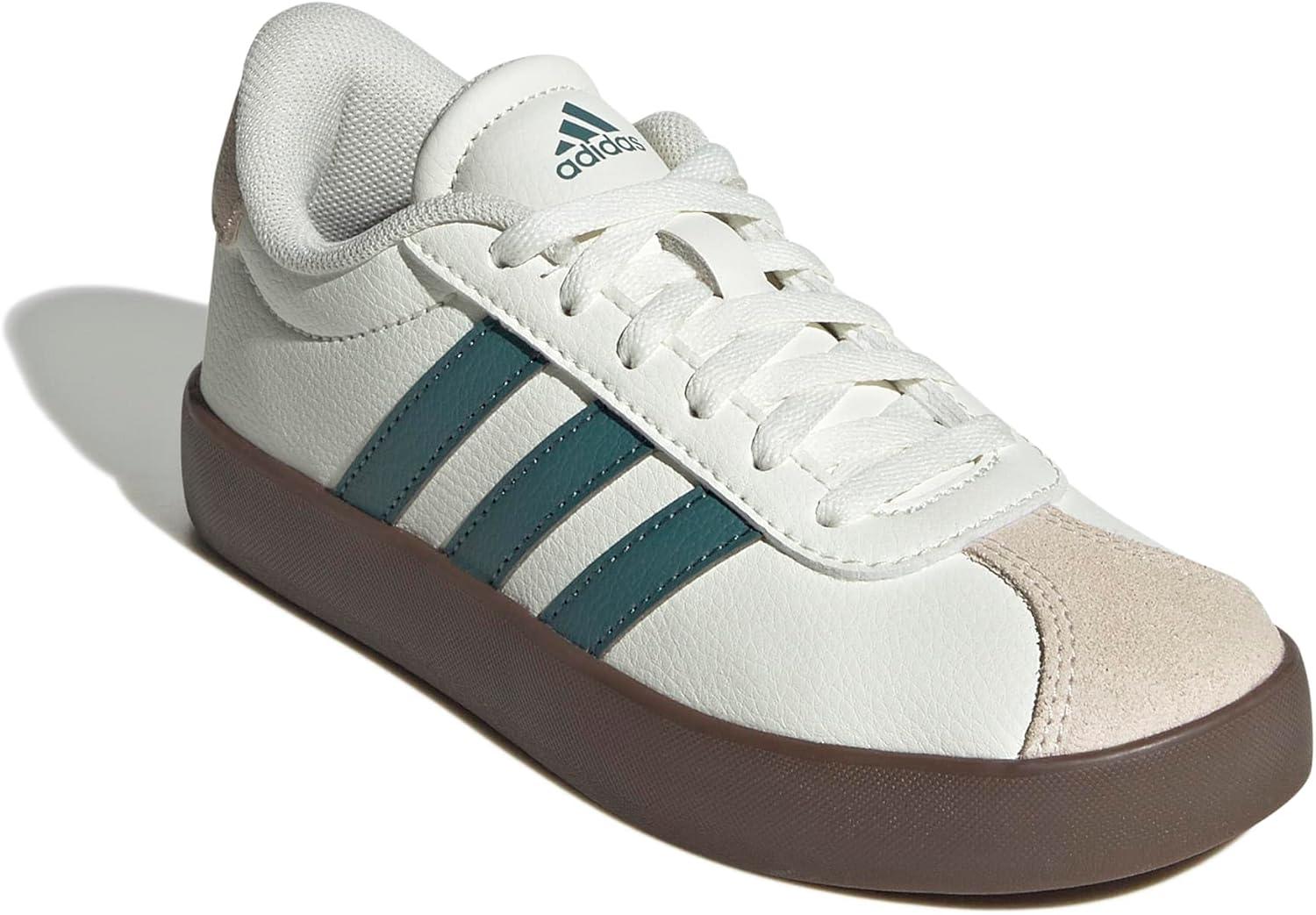 imageadidas Kids Vl Court 30 Skateboarding ShoesOff WhitePreloved TealWonder White