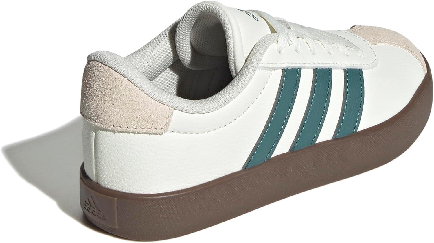 imageadidas Kids Vl Court 30 Skateboarding ShoesOff WhitePreloved TealWonder White