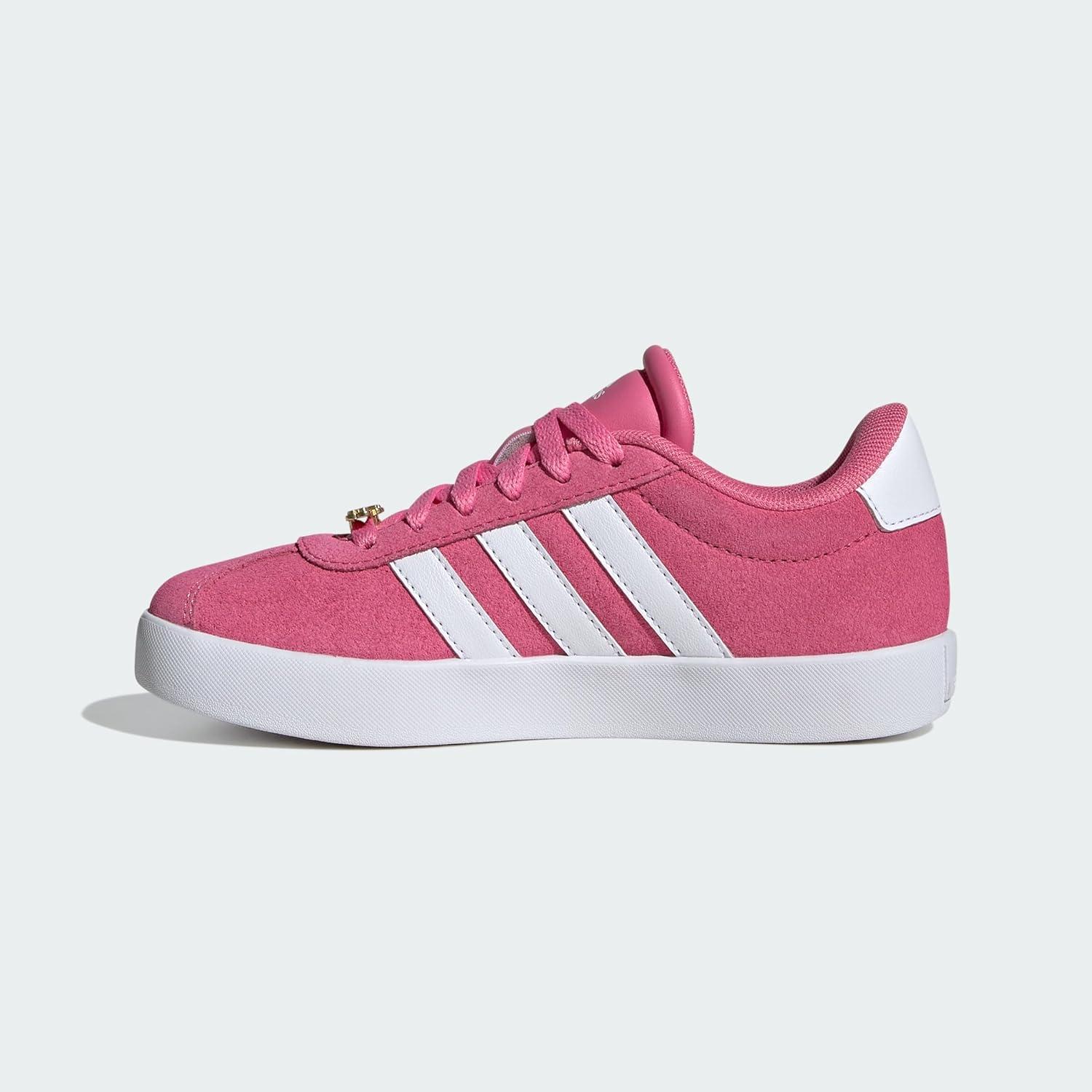 imageadidas Kids Vl Court 30 Skateboarding ShoesPink Fusion Cloud White Grey Four
