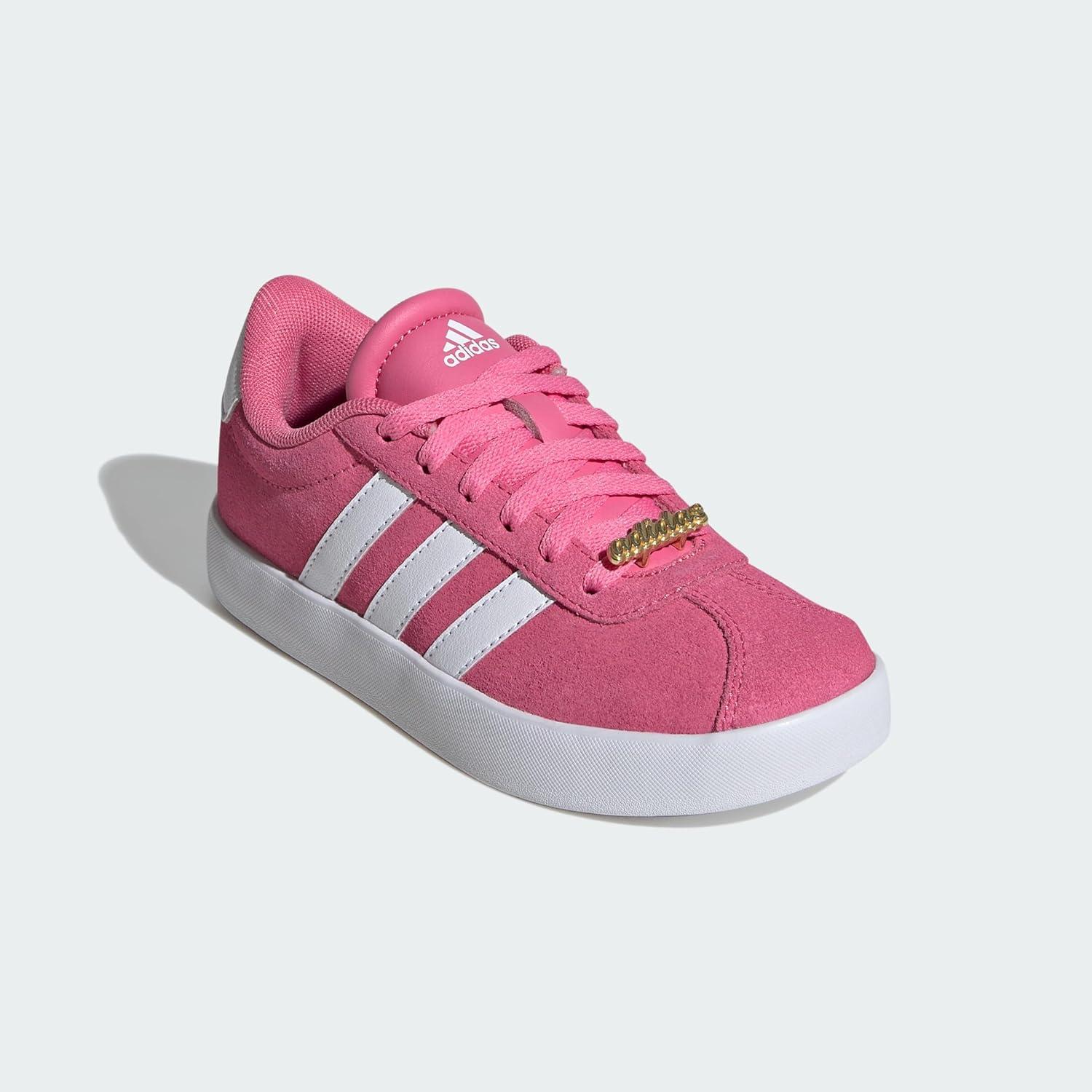 imageadidas Kids Vl Court 30 Skateboarding ShoesPink Fusion Cloud White Grey Four
