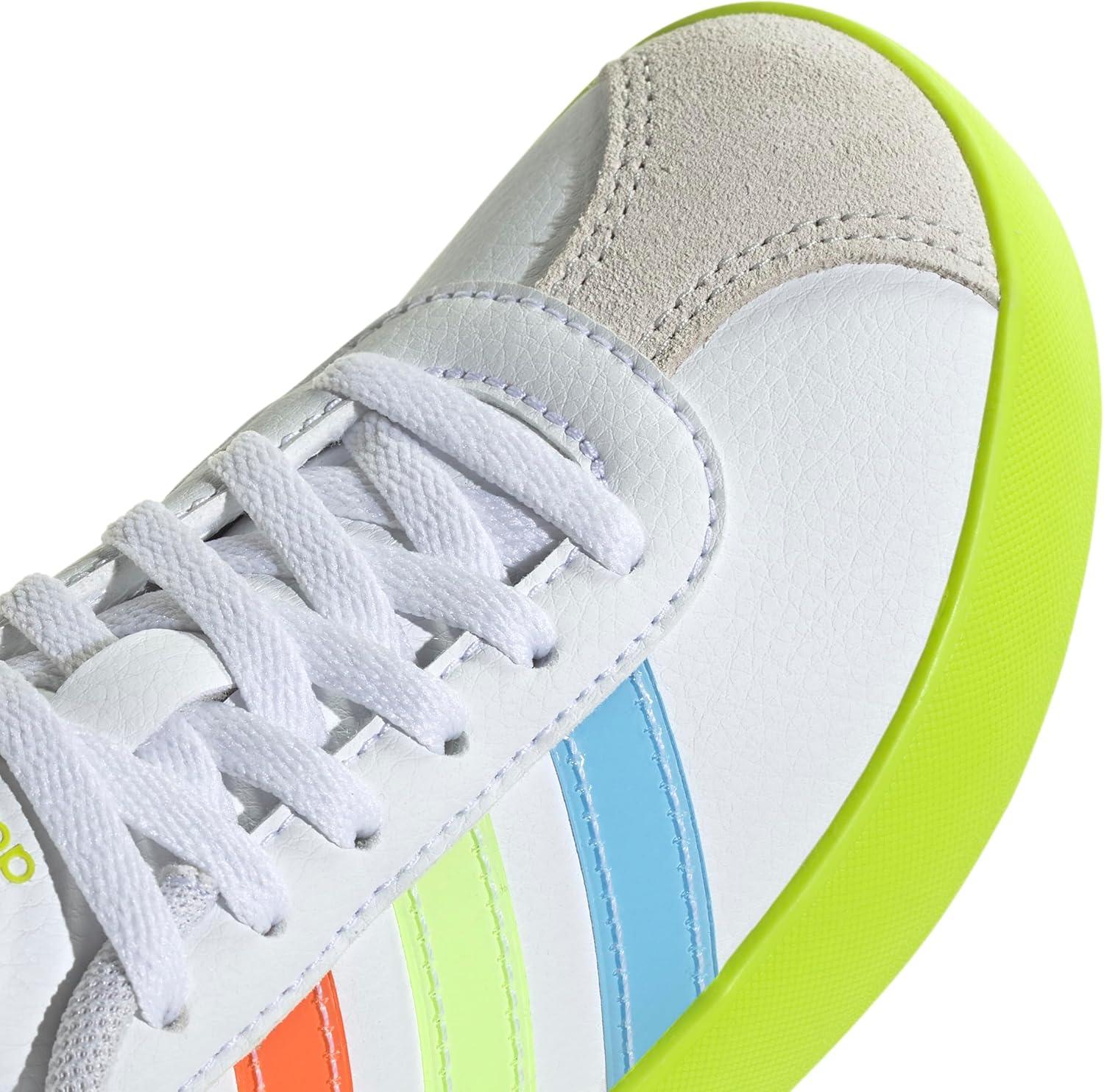 imageadidas Kids Vl Court 30 Skateboarding ShoesWhiteClear SkySolar Slime