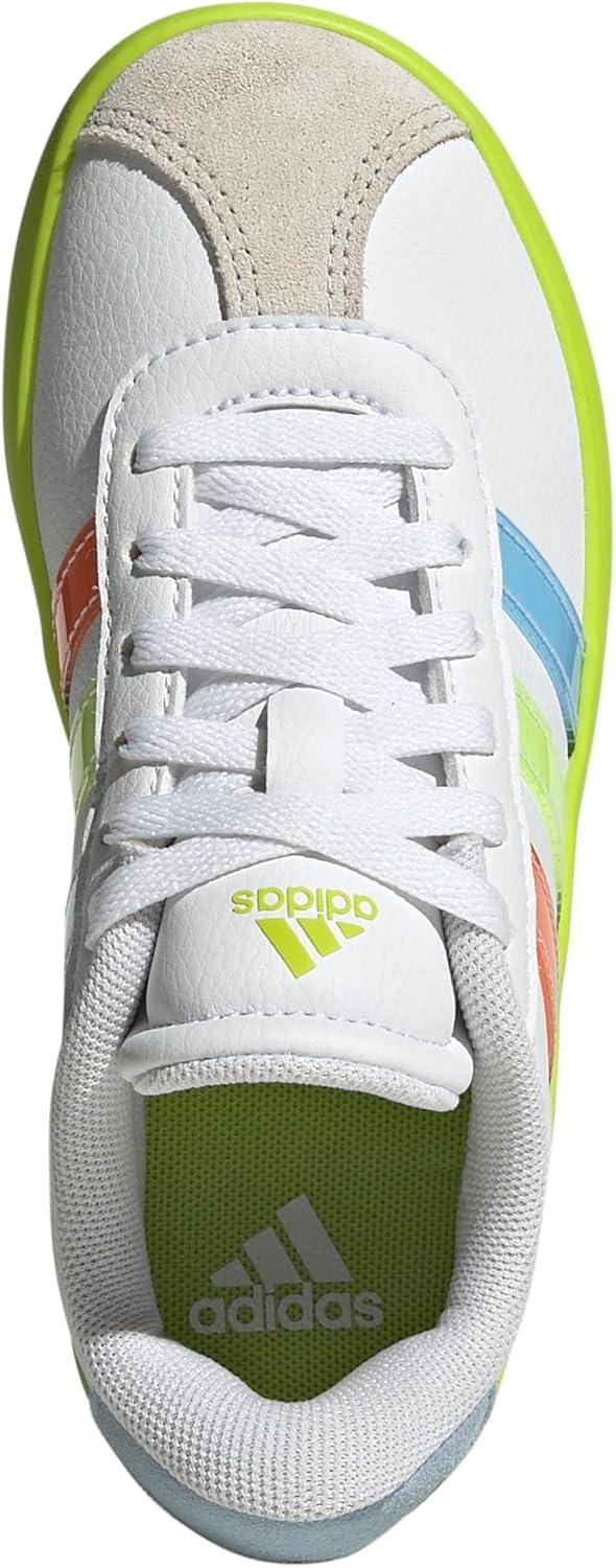 imageadidas Kids Vl Court 30 Skateboarding ShoesWhiteClear SkySolar Slime
