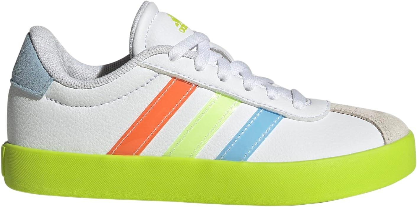imageadidas Kids Vl Court 30 Skateboarding ShoesWhiteClear SkySolar Slime