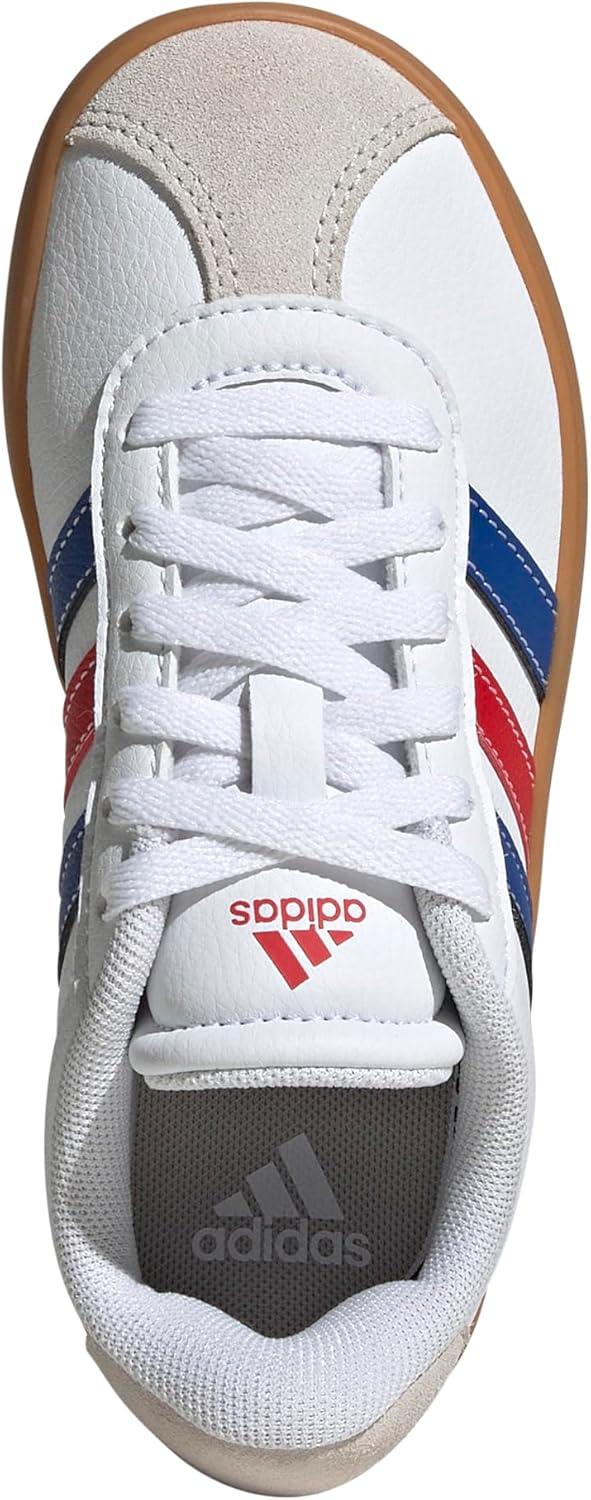 imageadidas Kids Vl Court 30 Skateboarding ShoesWhiteTeam Royal BlueBetter Scarlet