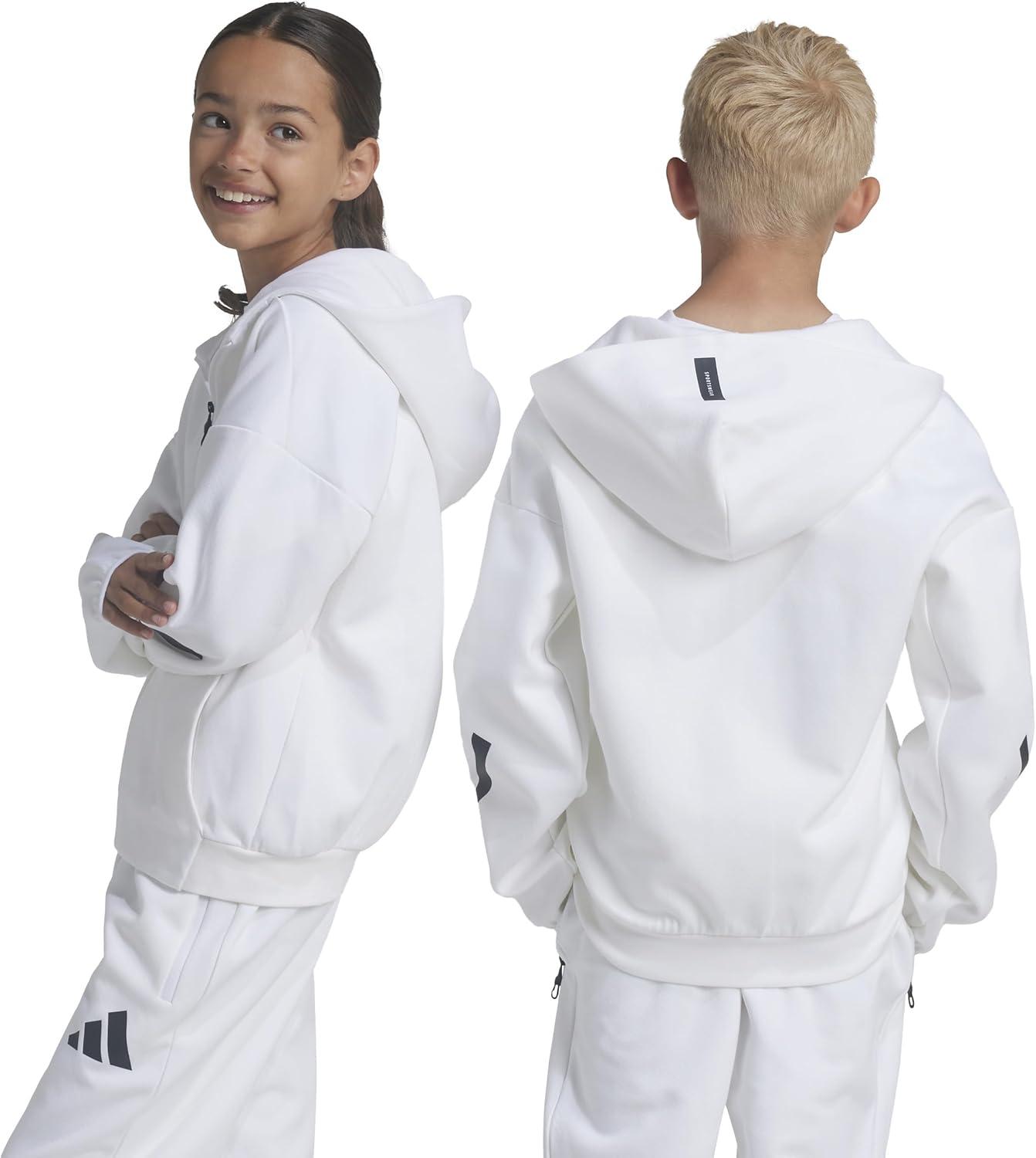 imageadidas Kids Zne Full Zip HoodieWhiteBlack