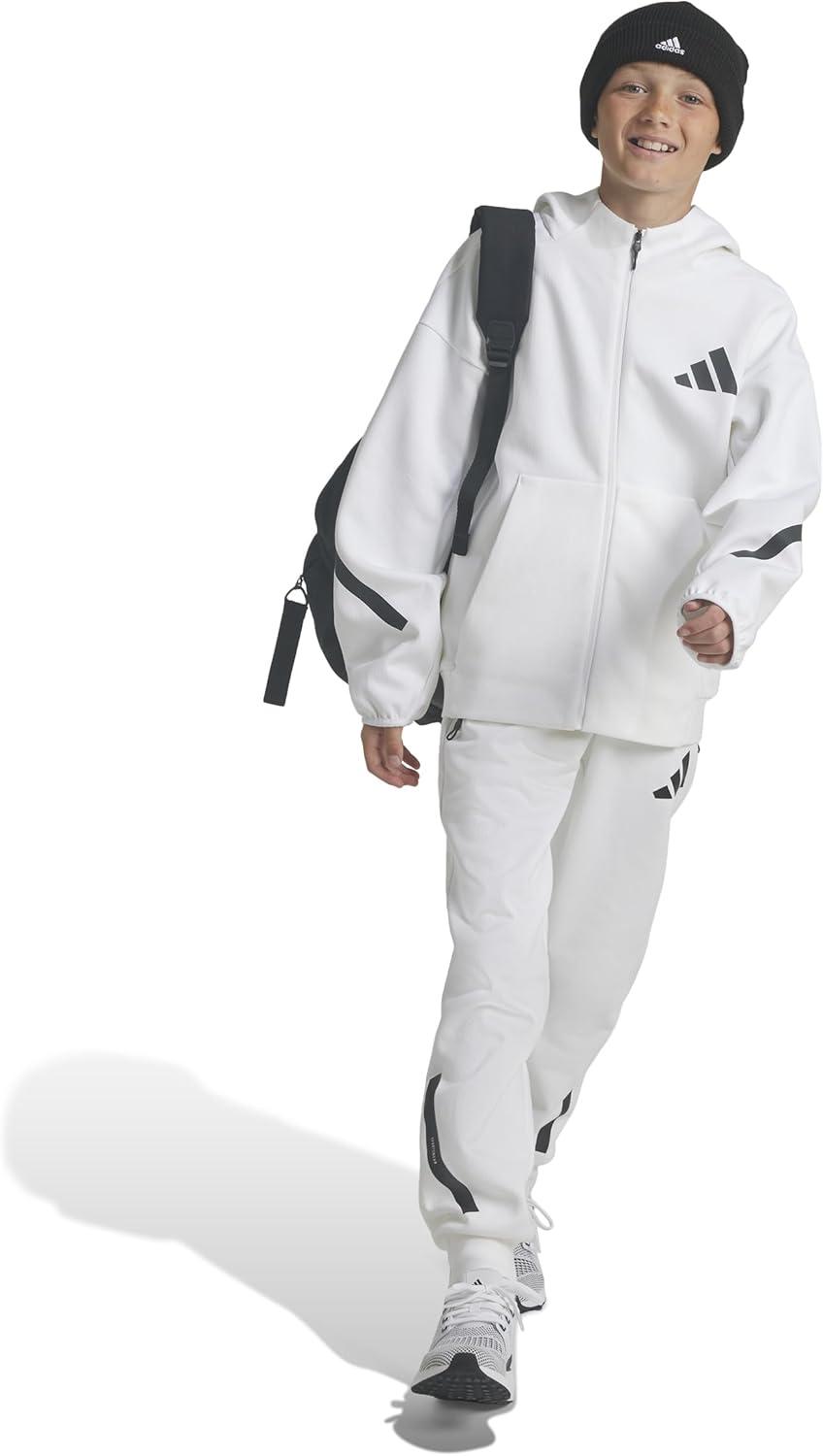 imageadidas Kids Zne Full Zip HoodieWhiteBlack