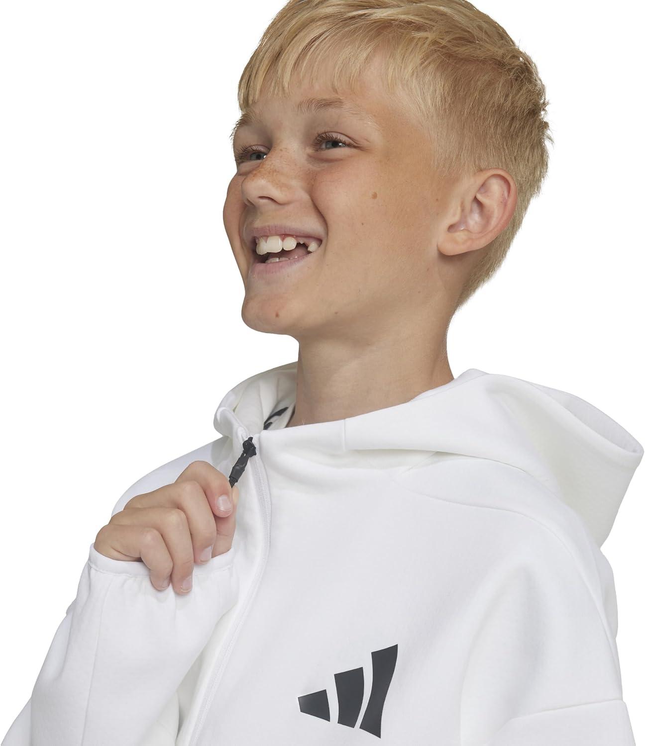 imageadidas Kids Zne Full Zip HoodieWhiteBlack