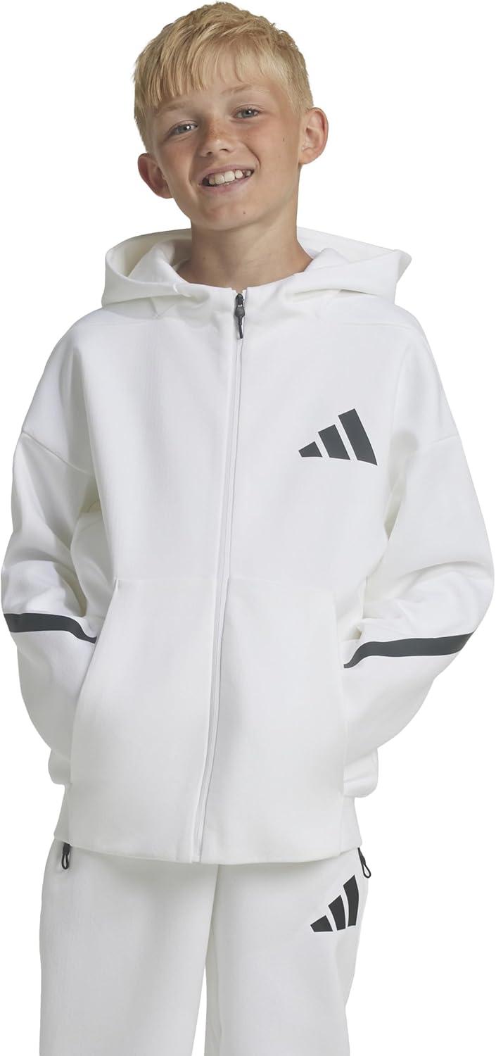 imageadidas Kids Zne Full Zip HoodieWhiteBlack
