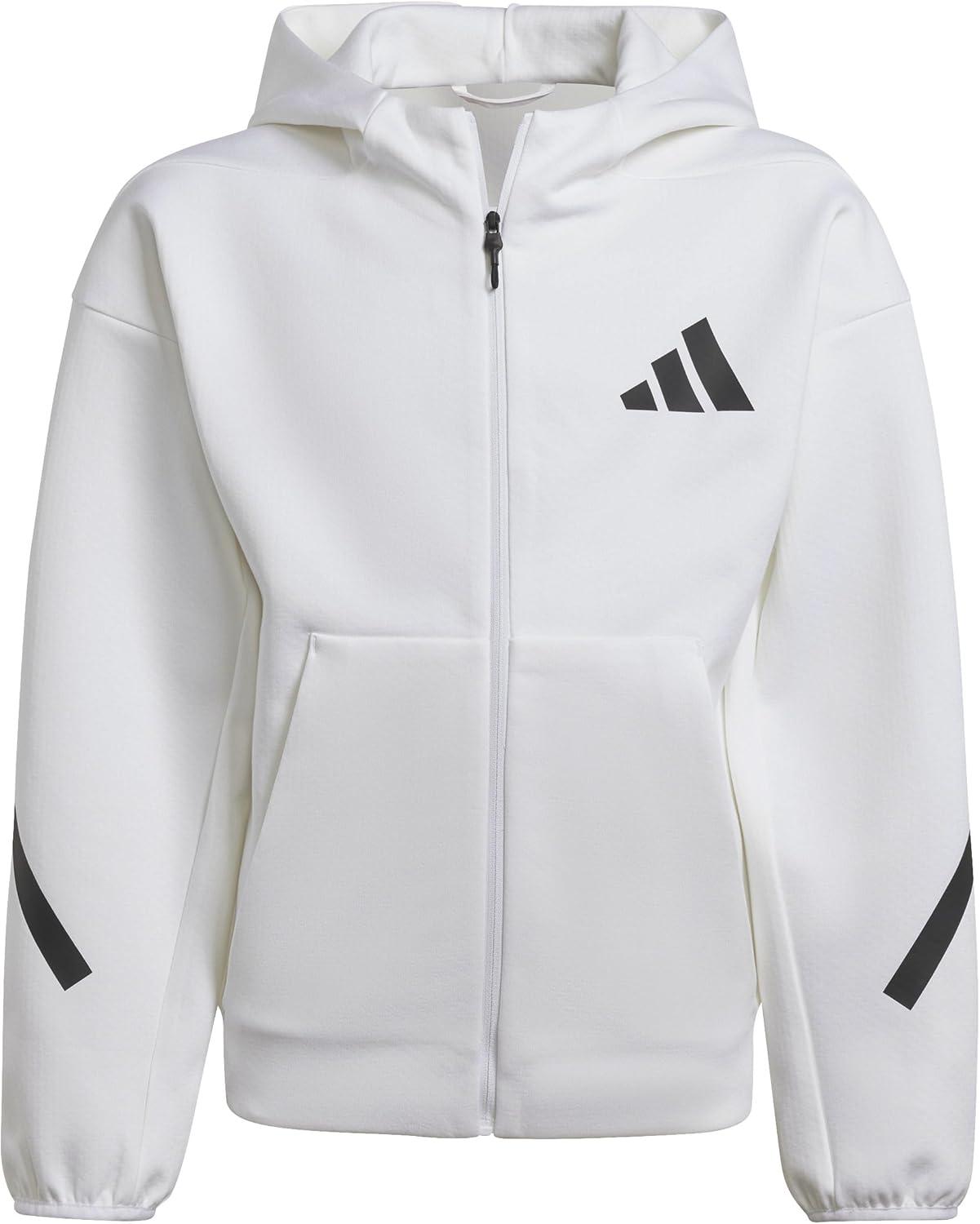 imageadidas Kids Zne Full Zip HoodieWhiteBlack
