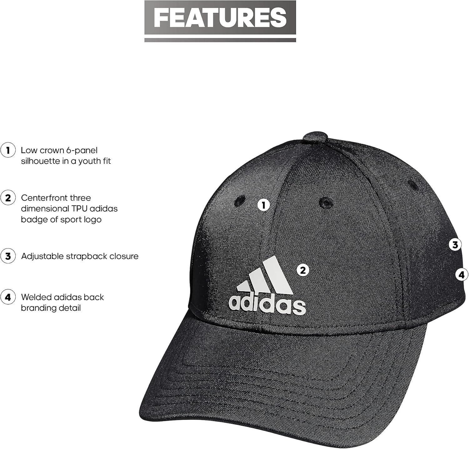 imageadidas KidsBoysGirls Decision Structured Adjustable Fit CapSemi Blue BurstGrey