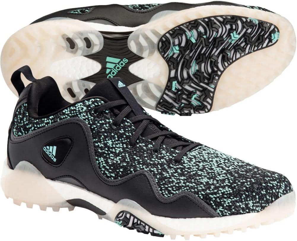 imageadidas Mens Codechaos 21 Primeblue Spikeless Golf ShoeCore BlackAcid MintGrey Six