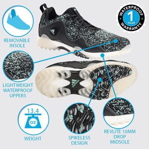 imageadidas Mens Codechaos 21 Primeblue Spikeless Golf ShoeGrey FiveScreaming OrangeGrey Three