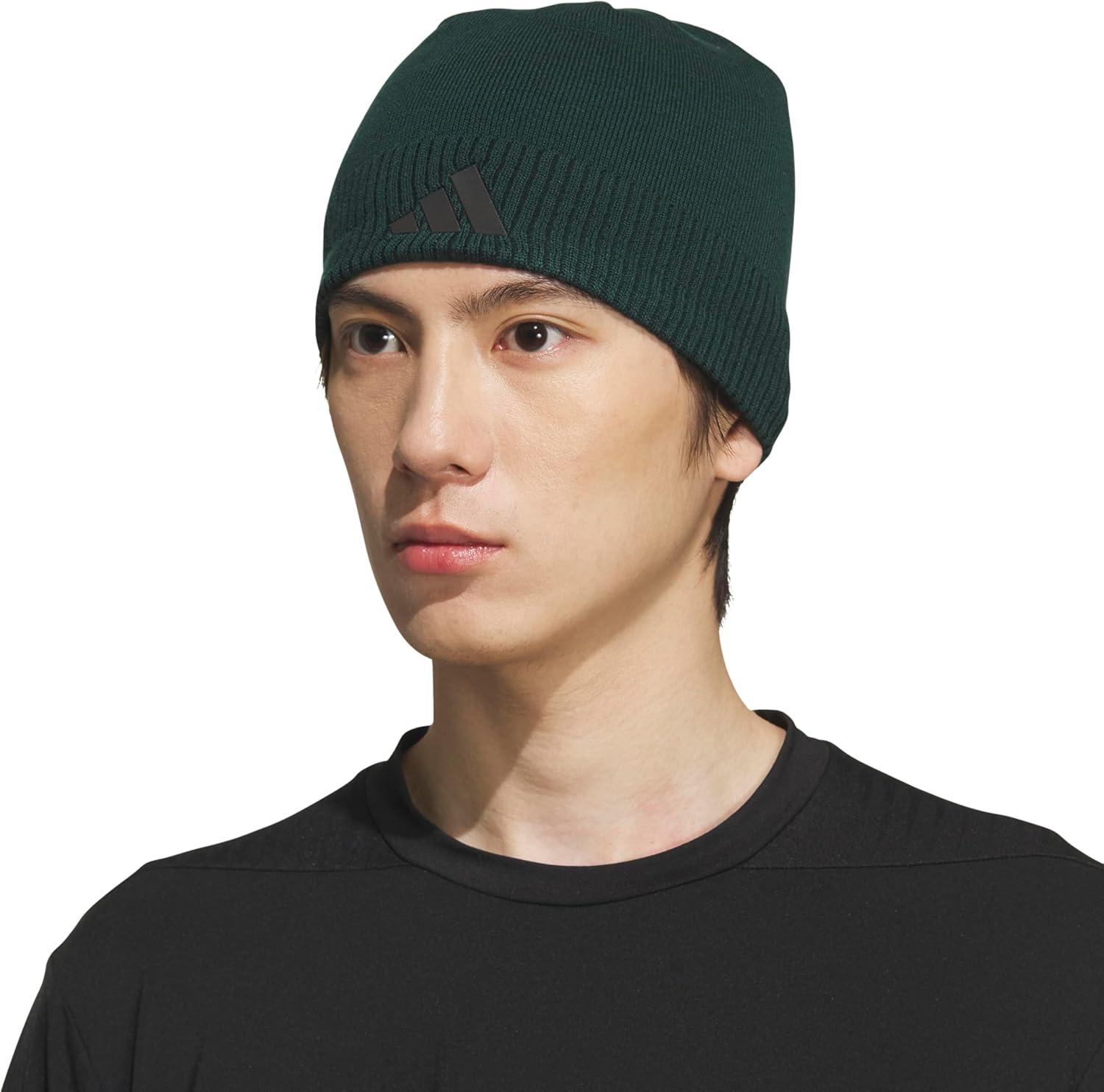 imageadidas Mens Creator Beanie Standard Fit Knit Winter Skull CapAurora Green IvyBlack30