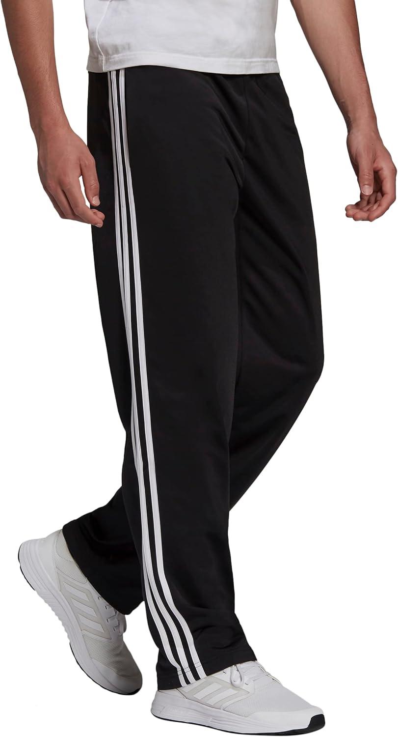 imageadidas Mens Essentials Warmup Open Hem 3stripes Tracksuit BottomsBlackWhite