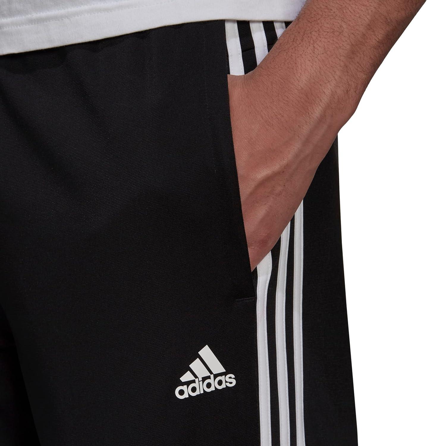 imageadidas Mens Essentials Warmup Open Hem 3stripes Tracksuit BottomsBlackWhite