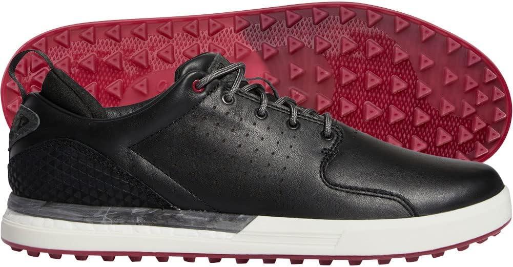 imageadidas Mens Flopshot Spikeless Golf ShoesCore BlackGrey SixLegacy Burgundy