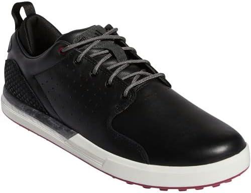 imageadidas Mens Flopshot Spikeless Golf ShoesCore BlackGrey SixLegacy Burgundy