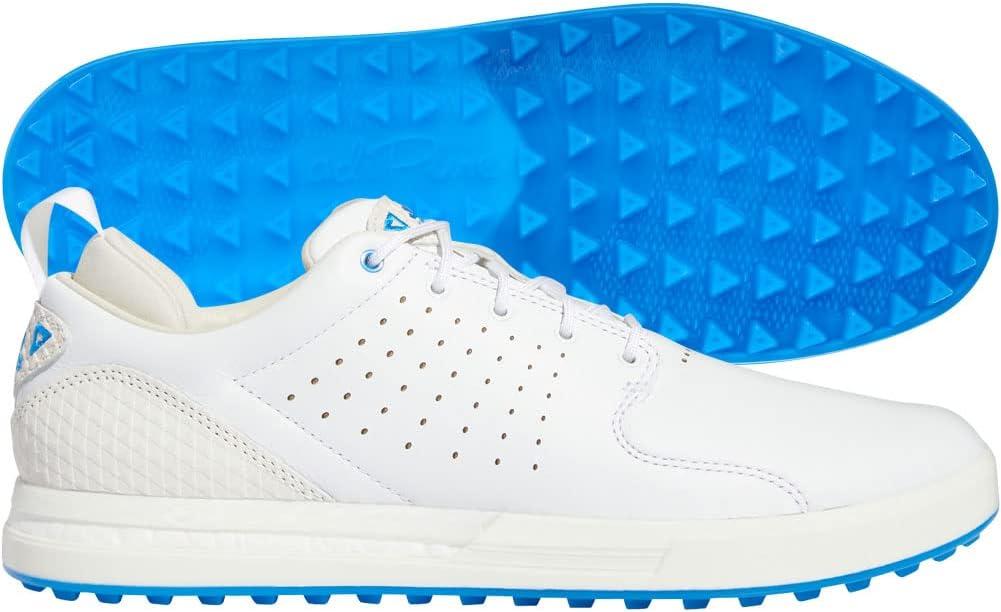imageadidas Mens Flopshot Spikeless Golf ShoesFootwear WhiteGold MetallicBlue Rush