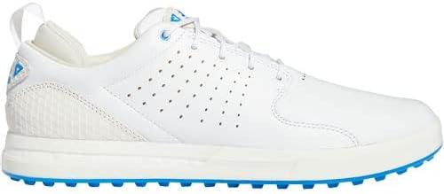 imageadidas Mens Flopshot Spikeless Golf ShoesFootwear WhiteGold MetallicBlue Rush