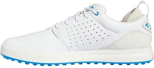 imageadidas Mens Flopshot Spikeless Golf ShoesFootwear WhiteGold MetallicBlue Rush