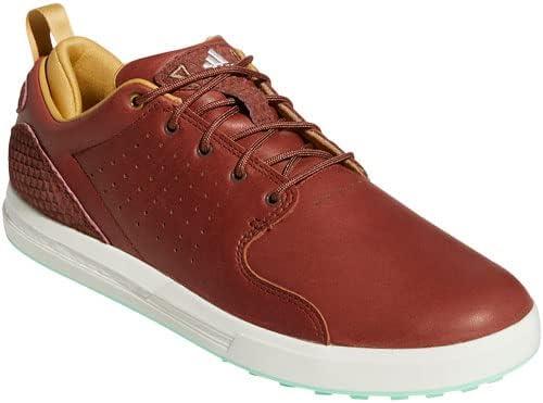 imageadidas Mens Flopshot Spikeless Golf ShoesTan BrownGolden BeigePulse Mint