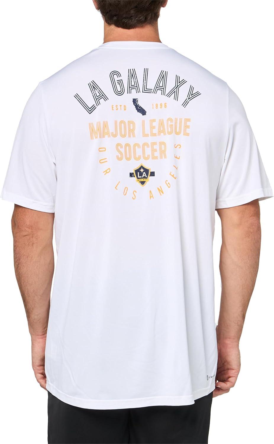 imageadidas Mens La Galaxy MLS Short Sleeve TShirtWhite Small Logo