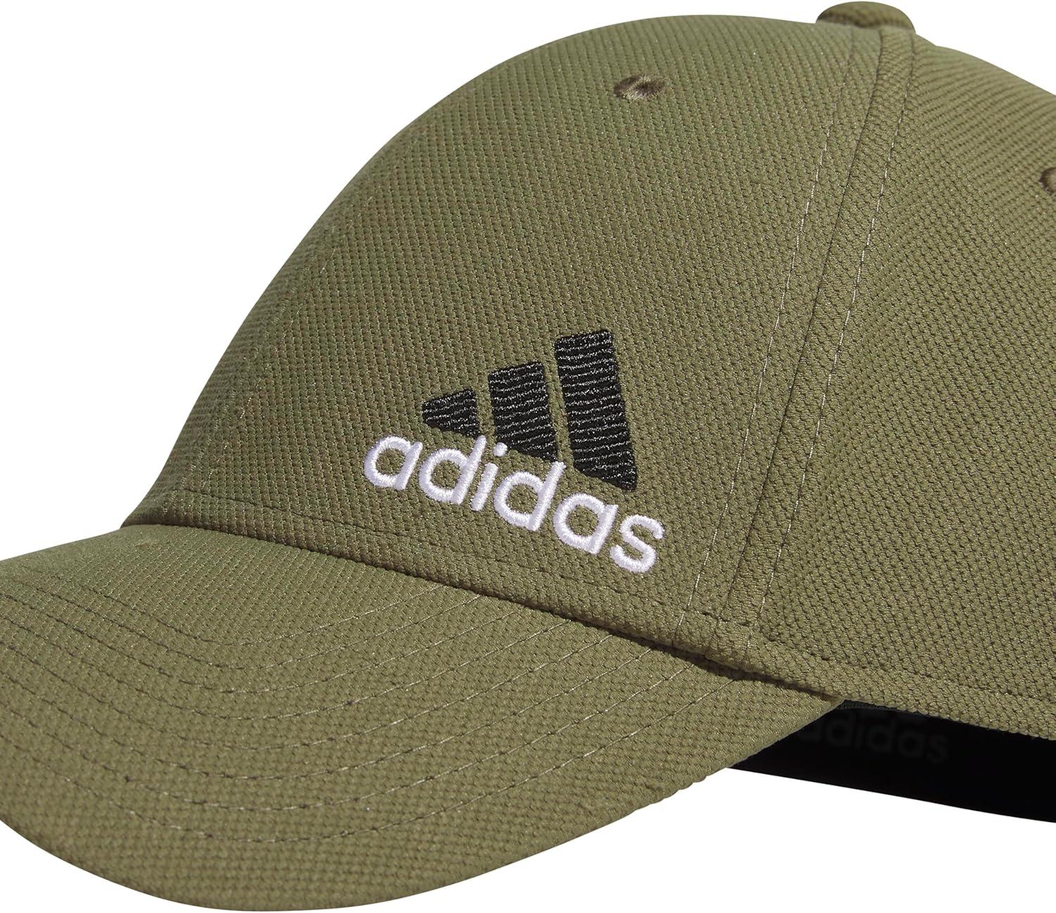 imageadidas Mens Release 3 Structured Stretch Fit CapOlive Strata GreenBlackWhite