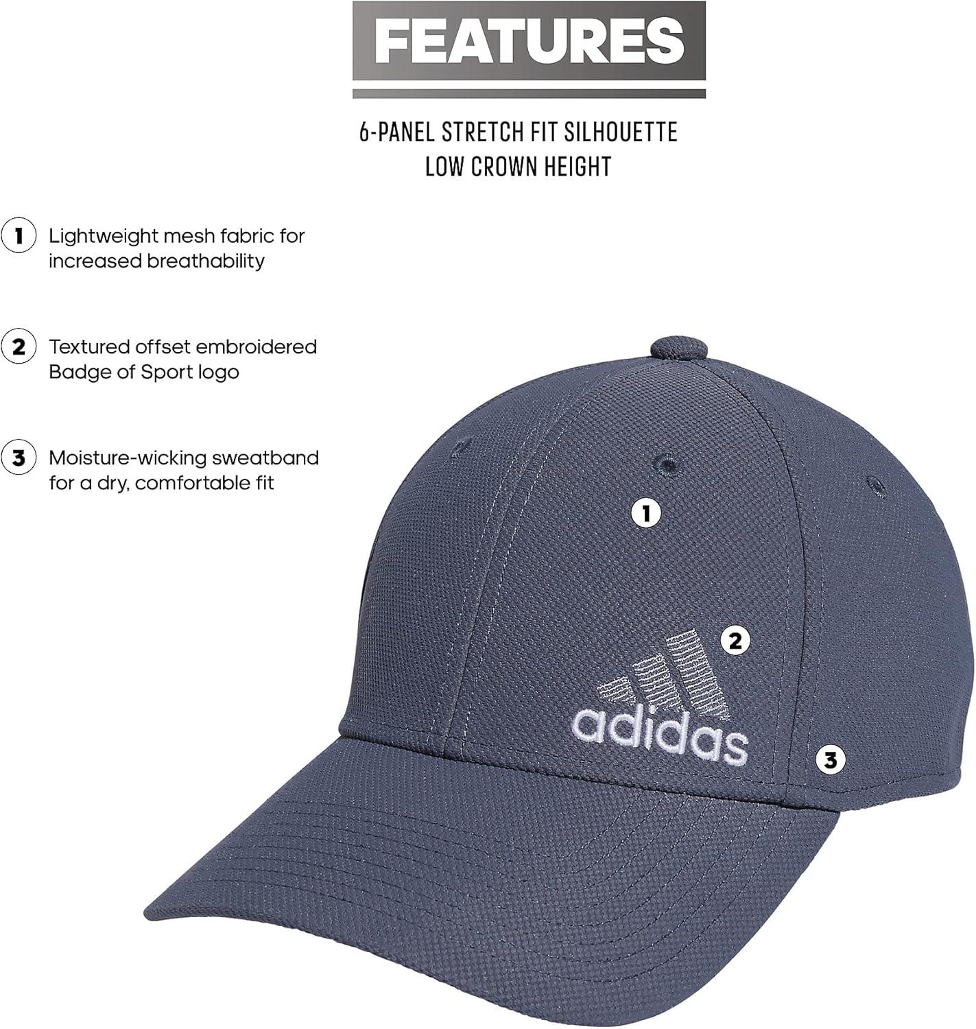 imageadidas Mens Release 3 Structured Stretch Fit CapOnix GreyLight GreyWhite