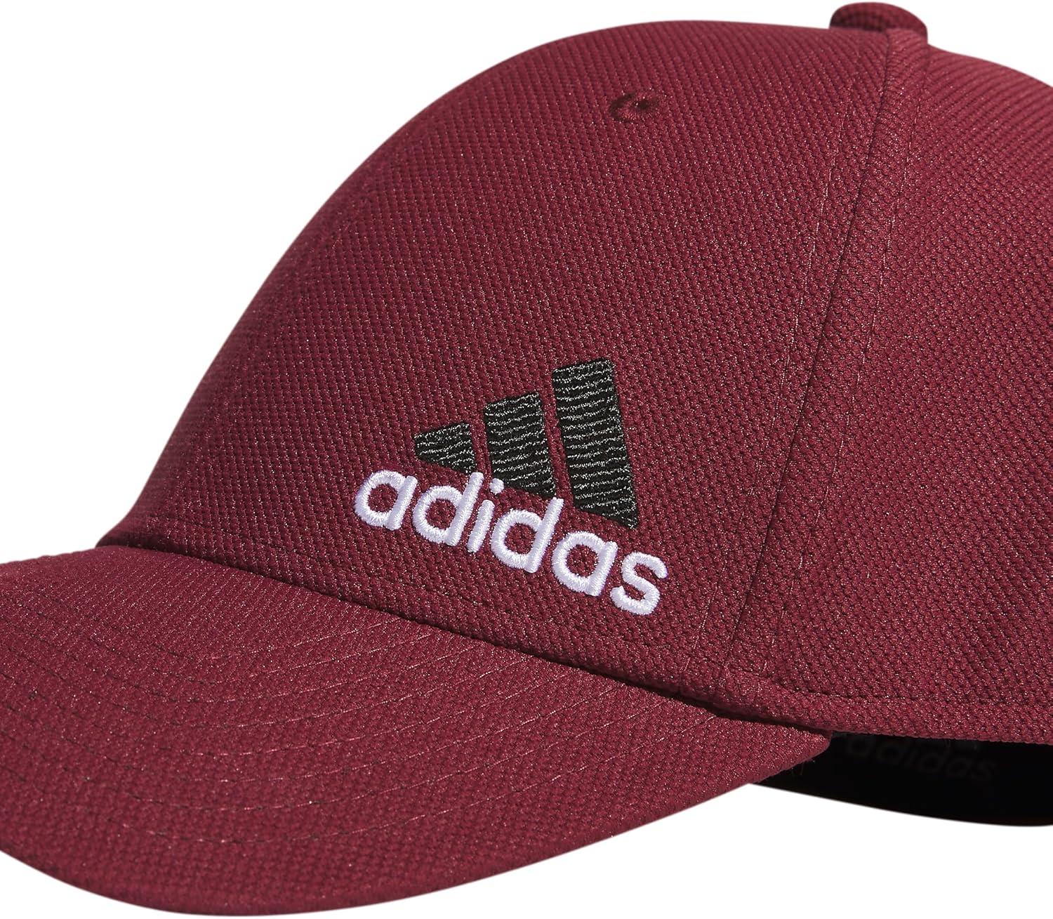 imageadidas Mens Release 3 Structured Stretch Fit CapShadow RedBlackWhite