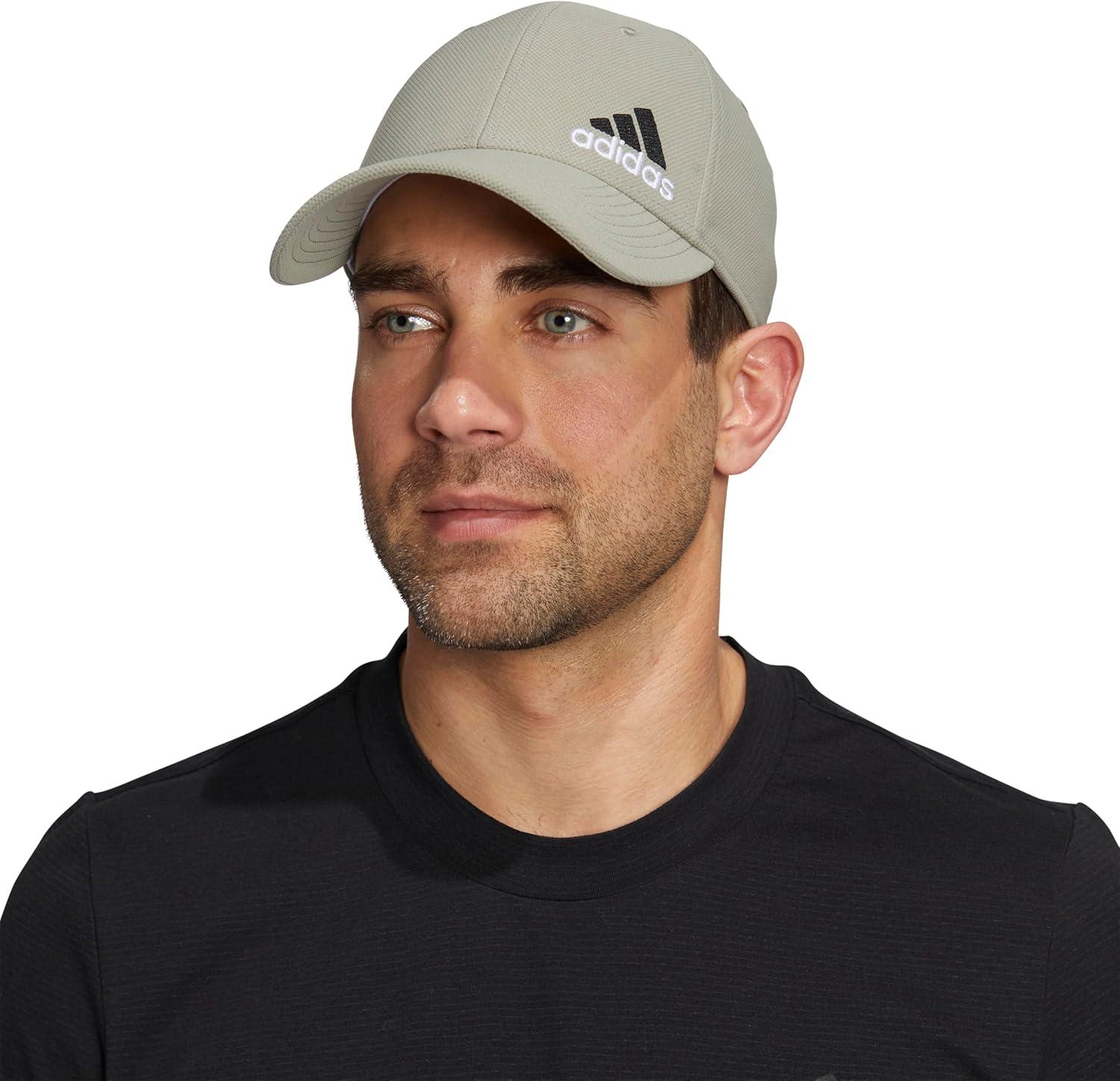 imageadidas Mens Release 3 Structured Stretch Fit CapSilver Pebble GreyBlackWhite