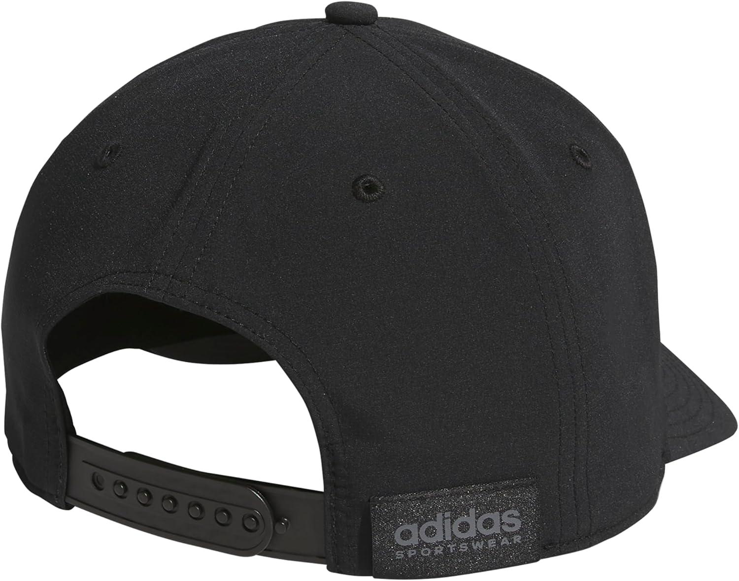 imageadidas Mens Sport 5Panel High Crown Structured Snapback Adjustable Fit CapBlackGrey