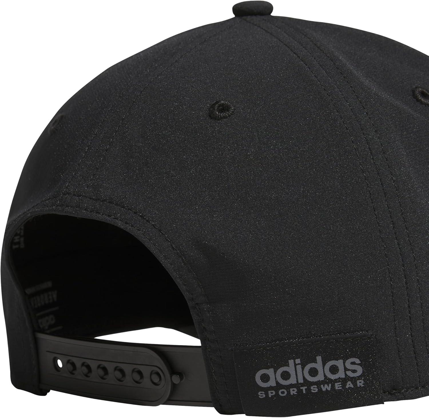 imageadidas Mens Sport 5Panel High Crown Structured Snapback Adjustable Fit CapBlackGrey