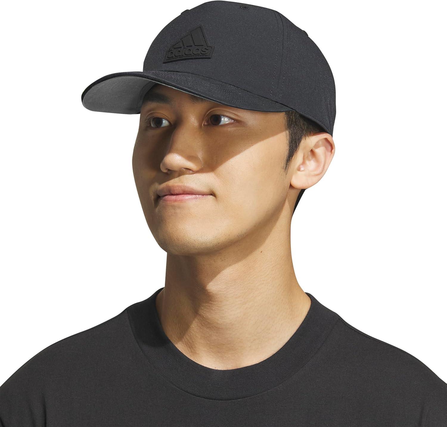 imageadidas Mens Sport 5Panel High Crown Structured Snapback Adjustable Fit CapBlackGrey