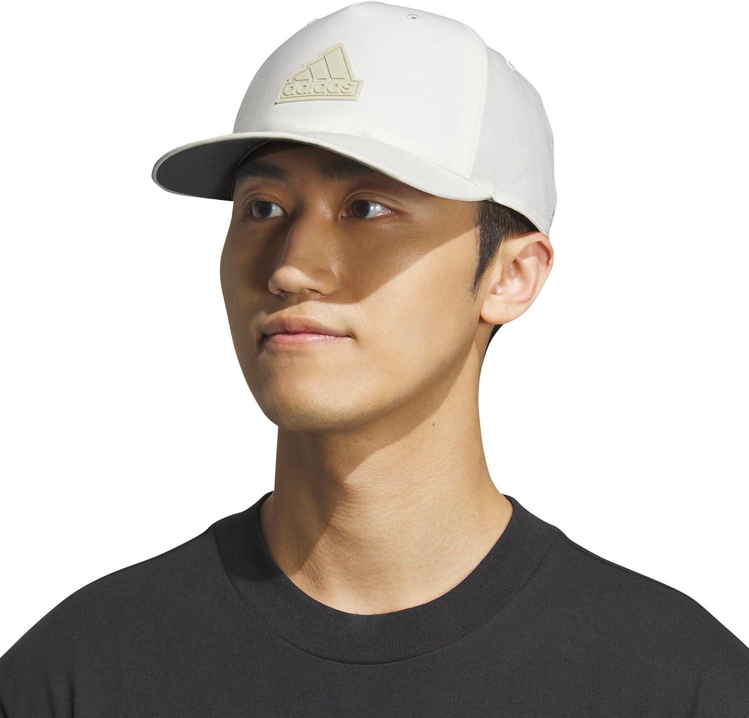 imageadidas Mens Sport 5Panel High Crown Structured Snapback Adjustable Fit CapOff WhitePutty GreyGrey