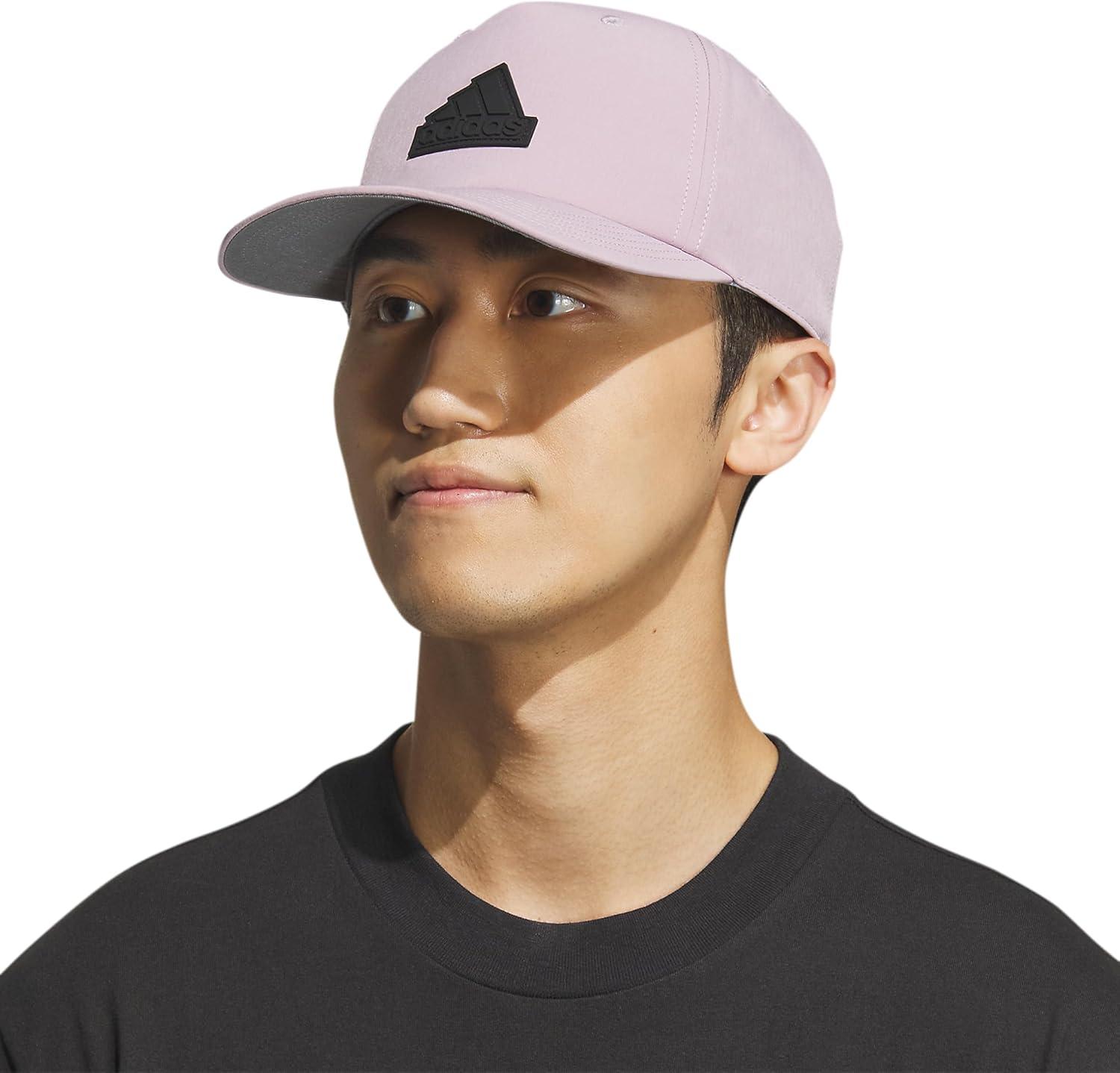 imageadidas Mens Sport 5Panel High Crown Structured Snapback Adjustable Fit CapPreloved Fig PurpleBlackGrey