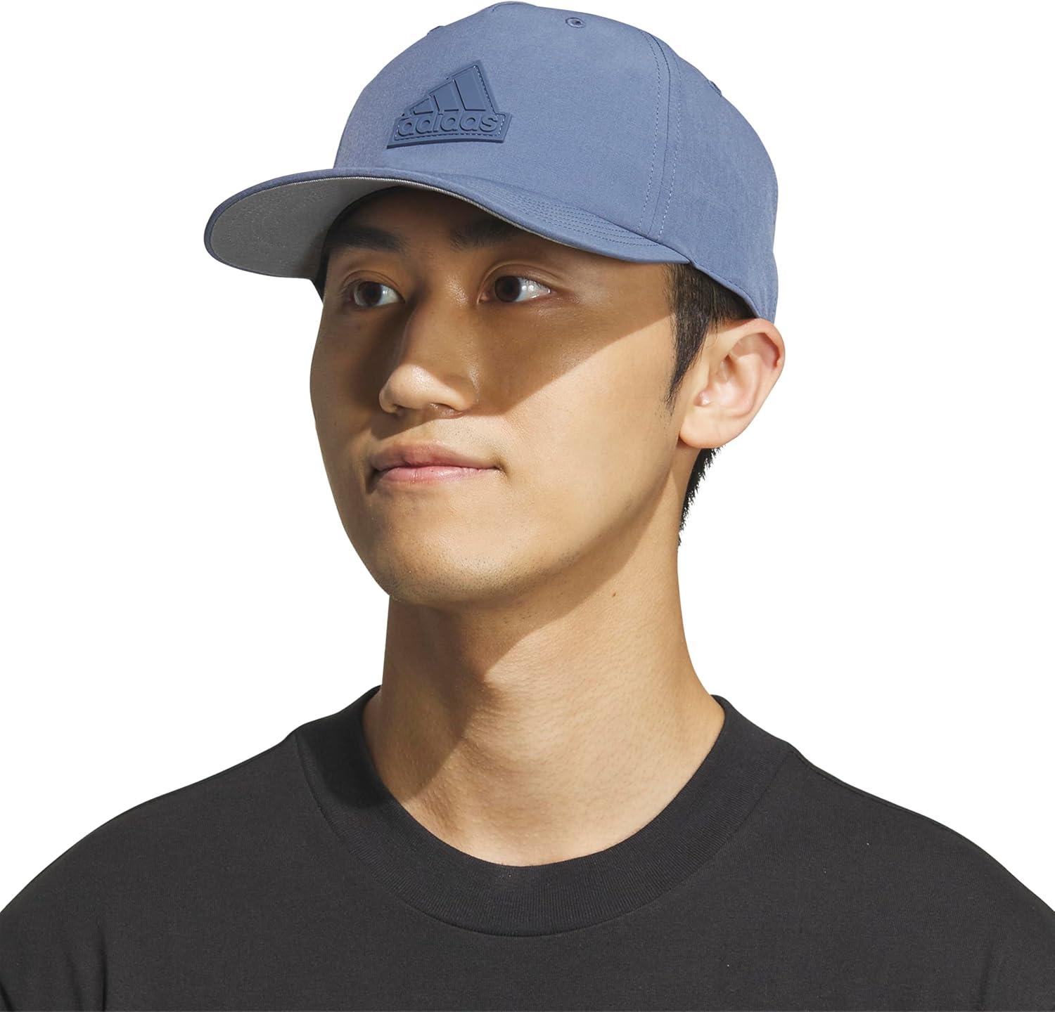 imageadidas Mens Sport 5Panel High Crown Structured Snapback Adjustable Fit CapPreloved Ink BlueGrey