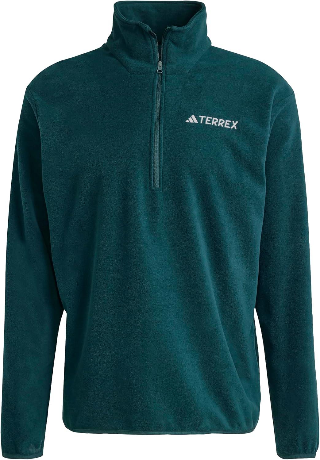 imageadidas Mens Terrex Multi Essentials HalfZip Fleece Hiking JacketAurora Ivy