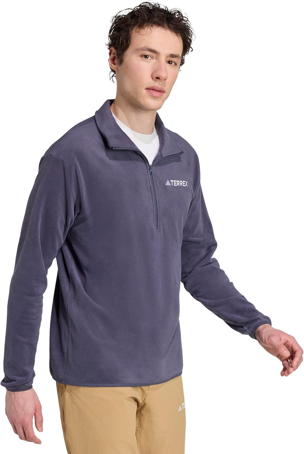 imageadidas Mens Terrex Multi Essentials HalfZip Fleece Hiking JacketShadow Navy