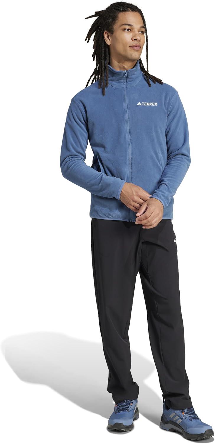 imageadidas Mens Terrex Multi Essentials HalfZip Fleece Hiking JacketWonder Steel